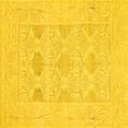 thumbnail image 1 of Ahgly Company Machine Washable Indoor Square Oriental Yellow Traditional Area Rugs, 6' Square, 1 of 4