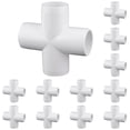 thumbnail image 1 of Accesorios de PVC de 4 vías, 1 pulgada, aptos para muebles, paquete de 12 unidades, 1 of 7