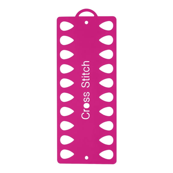 Uxcell Embroidery Floss Organizer Cards, Plastic Cross Stitch Thread Organizer with 20 Positions, Thread Storage Winding Plate Board, Rose Red