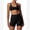 Black, variant on Women's 2 Piece Yoga Sets with Seamless Sports Bra and High Waist Shorts for Workout & Gym S Purple