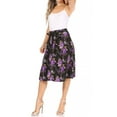thumbnail image 4 of Women's Casual Floral Printed A Line Ribbon Belted Knee Length Midi Skirt, 4 of 6
