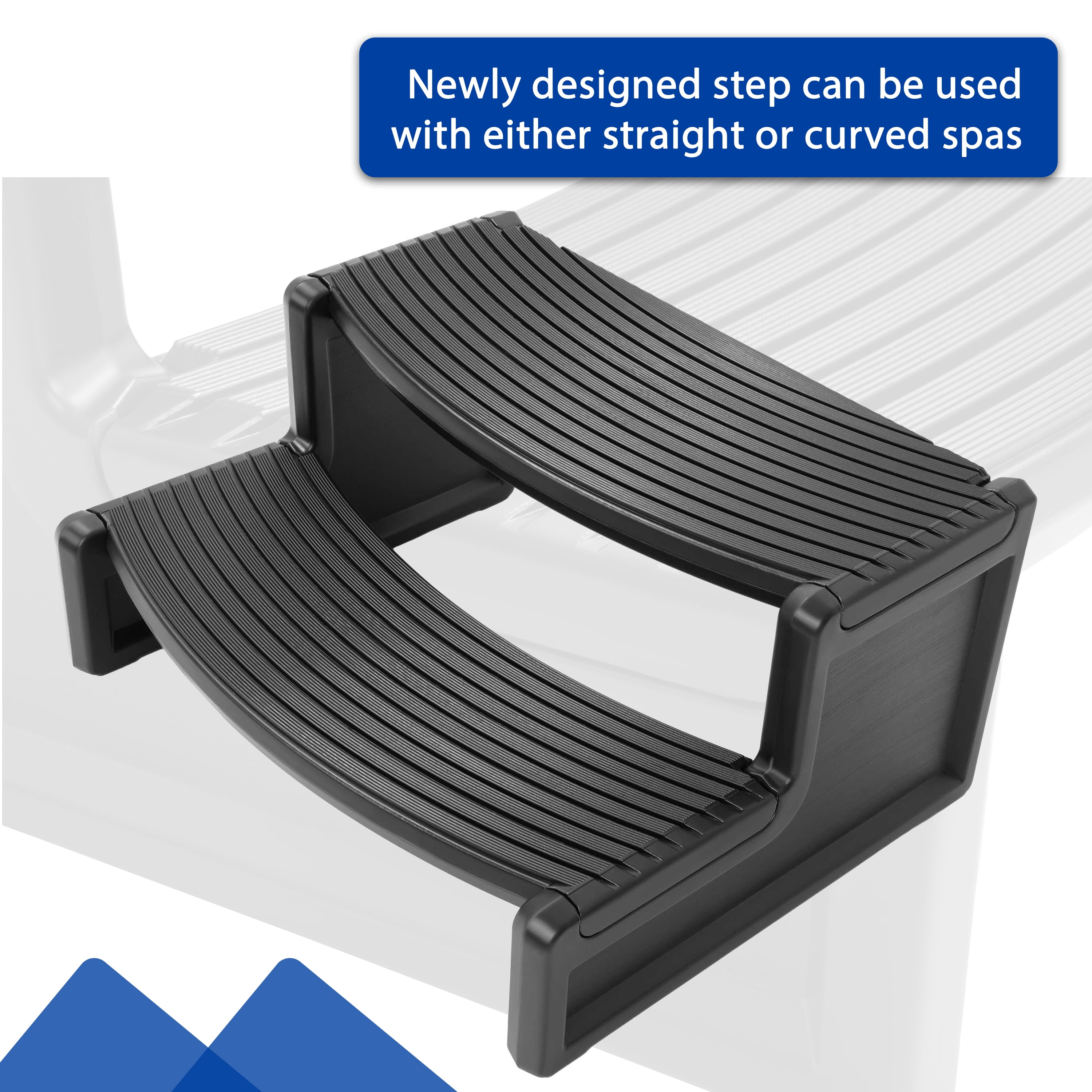 KOJEM Hot Tub Steps 2-Step Outdoor Spa Steps Indoor Step Stool Pool Ladder Non-Slip Surface