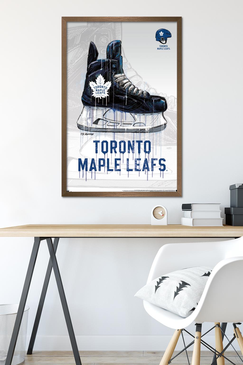 NHL Toronto Maple Leafs - Drip Skate 20 Wall Poster, 22.375" x 34", Framed
