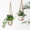 thumbnail image 2 of Plant Hanger Hanging Basket for Indoor Planter Flower Pot Holder Jute Rope with Beads 89cm, 2 of 3