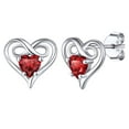 thumbnail image 1 of Pendientes Silvora Dainty con piedras preciosas para mujer, plata de ley, corazón infinito, regalo de joyería para cumpleaños o Navidad, 1 of 7