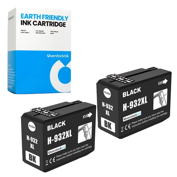 OverstockInk 932 XL Black Ink Cartridge Compatible for HP932 HP932XL for OfficeJet 6600 - H711a (2 Black)