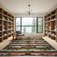 thumbnail image 2 of ODIKA 9'x12' Washable Area Rug Non-Slip, Chair-Friendly Fish Fishing Collage Bass Lure Stripe Stars Stripes Vintage Hunting Refined for Dining Room, Basement, Large Office, 2 of 7