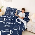 thumbnail image 3 of Castle Fairy Sport Football King Sheets 4pcs, Minimalist Ball Rugby Bedding, Navy Blue,1 Fitted Sheet, 1 Flat Sheet and 2 Pillowcases, 3 of 6