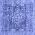 thumbnail image 1 of Ahgly Company Machine Washable Indoor Square Abstract Blue Modern Area Rugs, 6' Square, 1 of 4