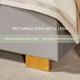 thumbnail image 7 of VanAcc Queen Size Bed Frame and 61" Headboard, Upholstered Bed with Golden Plating Trim, Light Grey, 7 of 7