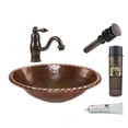 thumbnail image 1 of Premier Copper Products BSP3-LO19RRDB Oval Roped Rim Self Rimming Sink with Vessel Faucet, 1 of 4