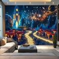 thumbnail image 3 of Modern Wallpaper Murals 3D Cosmic Room Decor Glow Mushrooms Stars Peel and Stick Removable Self-Adhesive PVC Wall Stickers for Nursery Kids Bedroom TV Wall Decor, 3 of 5