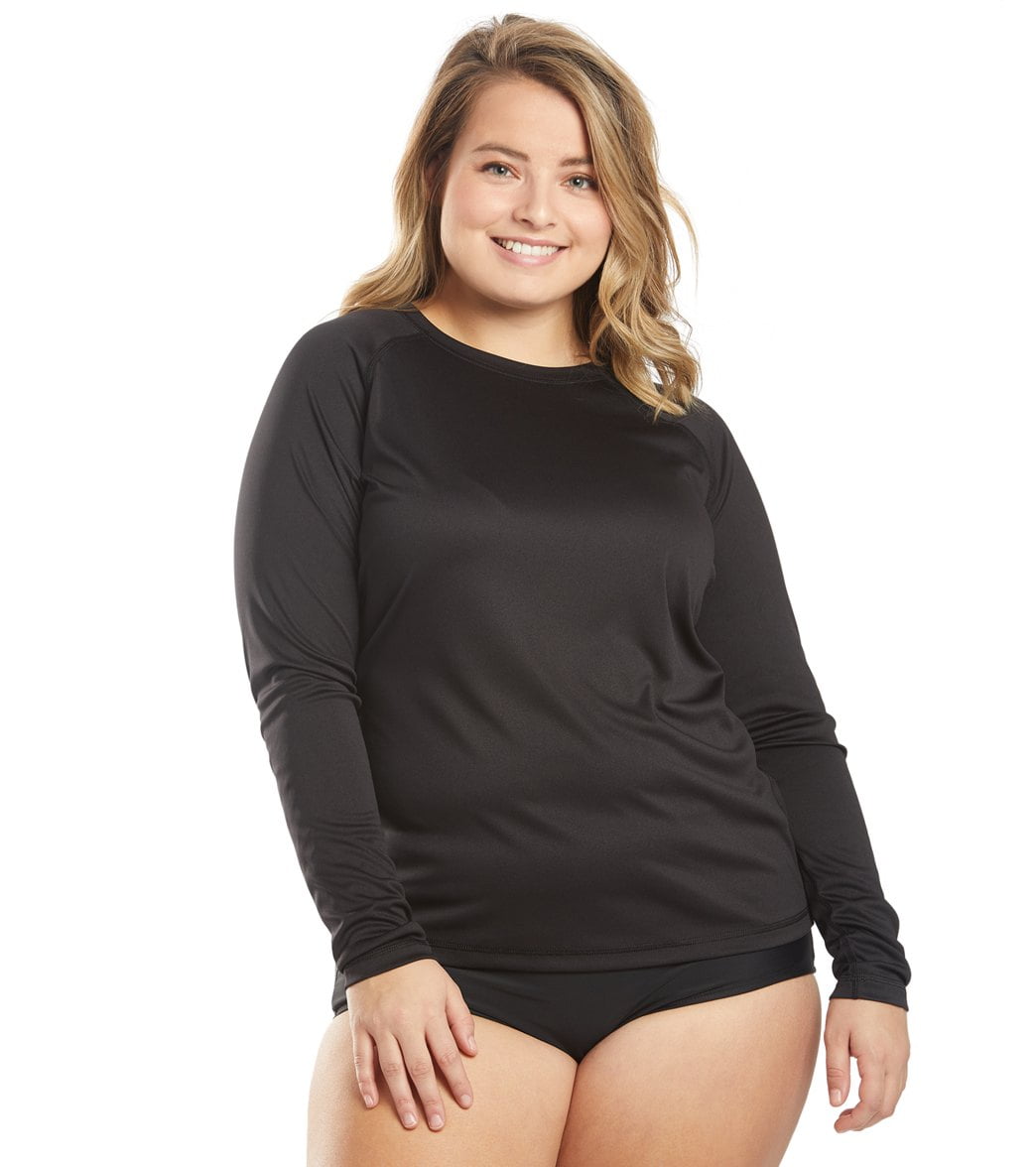 Sporti Plus Size Women's Solid L/S Upf 50+ Sun Shirt - Walmart.com