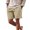 Khaki, variant on Mens Casual Cotton Linen Casual Elastic Waist Drawstring Lightweight Summer Beach Vacation Yoga Golf Shorts with Pockets Beige L
