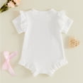 thumbnail image 4 of JUMEYU Newborn Infant Baby Girl Clothes Baby Girl Summer Clothes Oversized Romper T Shirt Short Sleeve Graphic Bodysuit 0 3 6 9 12 18 24 Months (White,6-12 Months), 4 of 9