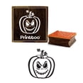 thumbnail image 1 of Printtoo Halloween Pumpkin Face Design Square Wooden Rubber Stamp Card Print-4 x 4 Inches, 1 of 2