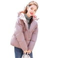 thumbnail image 3 of Chaqueta acolchada de algodón Abrigo cálido estilo coreano para estudiantes en otoño e invierno Cuello de sombrero grueso suelto Abrigo corto acolchado de algodón para mujer, 3 of 6