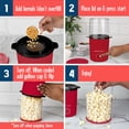 thumbnail image 3 of Nostalgia 8-Cup Hot Air Popcorn Maker & Bowl - 2-In-1 Bowl & Lid, 2 oz Measuring Cup - Oil-Free Pop Corn for Movie Night, Snacks, Birthday Parties, and More - Red, 3 of 8