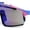 Blue Pink - Blue Mirror, variant on Manly Modern Camouflage Print Oversize Shield Wrap Plastic Sunglasses Army Green