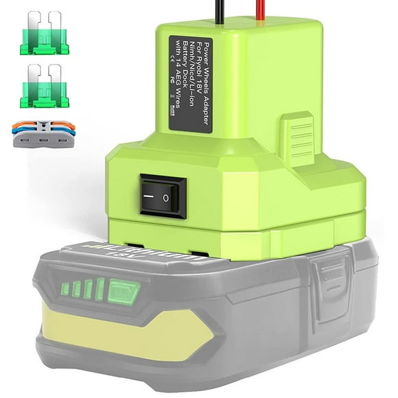 Power Wheel Adapter Portable Insulated Power Connector Compatible With RYOBI BPL-1815 BPL-1820G BPL18151 BPL1820 P102 P1