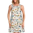 thumbnail image 1 of Fotbe Dogs Funny Pets Vestido de Verano sin Mangas para Mujer – Vestido Midi Línea A, Estilo Camiseta Floral, Vestido Playero Casual y Fluido, 1 of 7