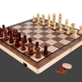 thumbnail image 3 of Juego de ajedrez de madera plegable para almacenamiento relajante para Con magnético Zulema Tablero de ajedrez, 3 of 7