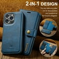 thumbnail image 2 of Dteck Case for iPhone 15 Pro Wallet 2 in 1 Magnetic Detachable Folio Flip Leather Case for Men Women,Blue, 2 of 6