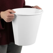 Sterilite Small Bathroom Trash Can, 2.5 Gallon Plastic Garbage Bucket Bin with No Lid, White