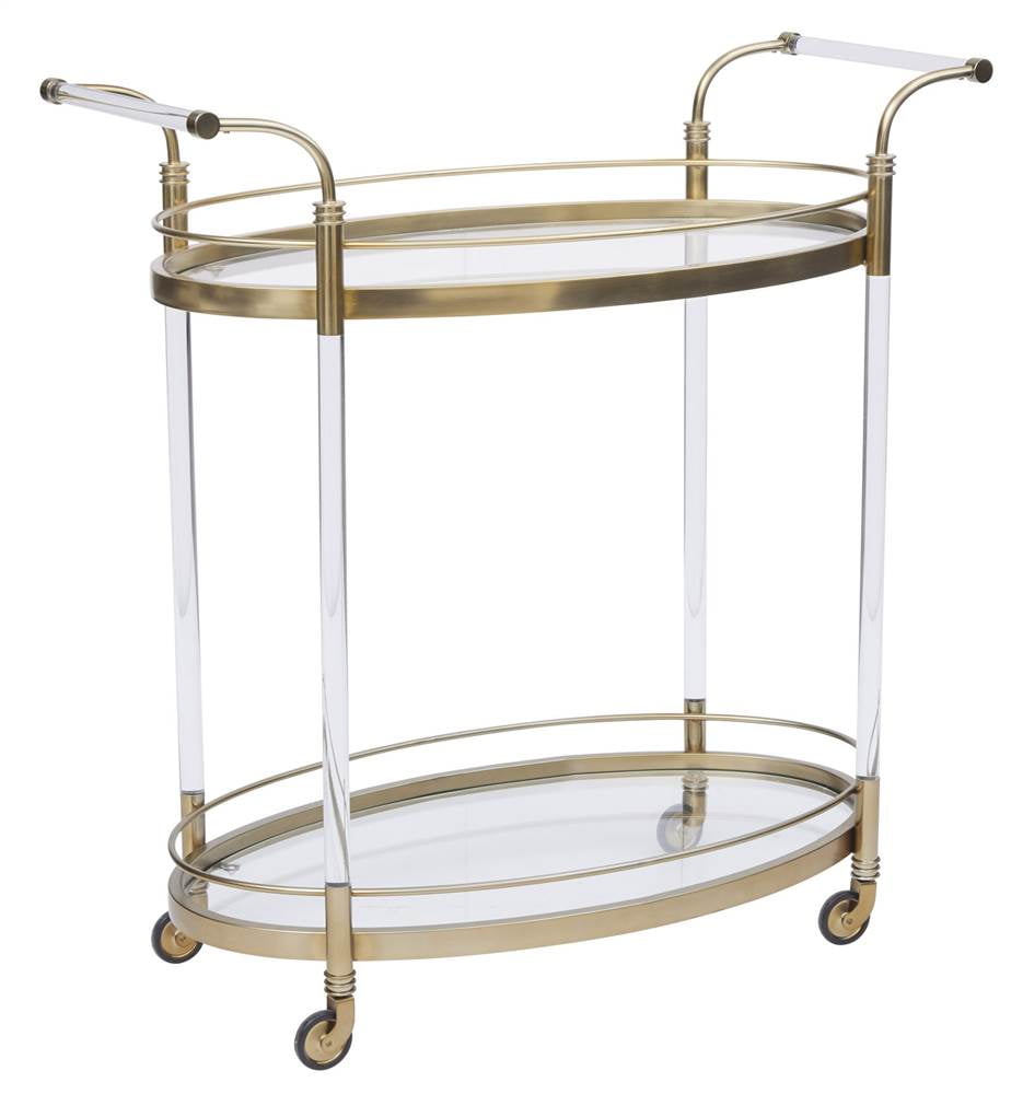 Acrylic Bar Cart in Gold