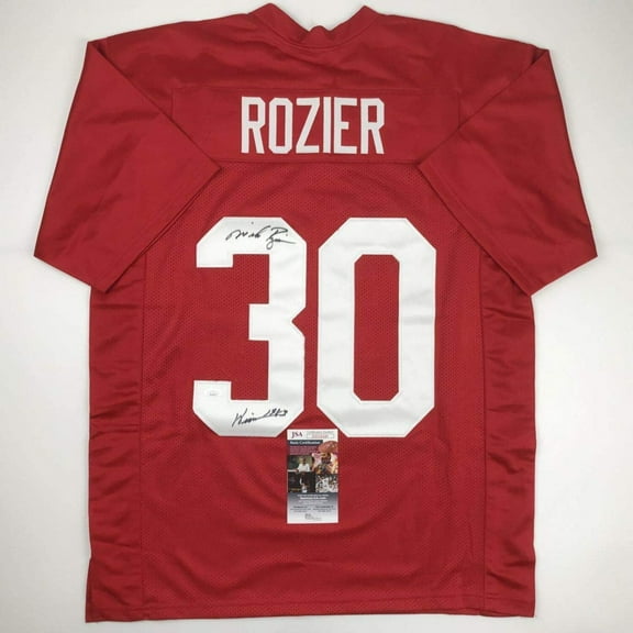 Autographed/Signed Mike Rozier Heisman 1983 Nebraska Red College Football Jersey JSA COA