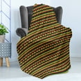 thumbnail image 4 of Kente Pattern Soft Flannel Fleece Throw Blanket, Traditional Pattern in Lively Colors Indigenous Culture Folklore, Cozy Plush for Indoor and Outdoor Use, 50" x 70", Multicolor, by Ambesonne, 4 of 5