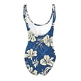 thumbnail image 4 of Athletic One Piece Swimsuits for Women, Tummy Floral Printed Bathing Suits or Teen Girls Beach Swimwear Cute One-Piece Swimsuit Blue XL, 4 of 4
