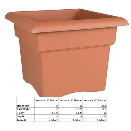 Terra Cotta Pear - Bloem Veranda Deck Box Planter 18