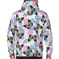 thumbnail image 7 of Pofeuu Bright Butterflies1 Print Mens Casual Hooded Collar Drawstring Hoodies Pullover Sweatshirts Casual Long Sleeve Shirts-Large, 7 of 7