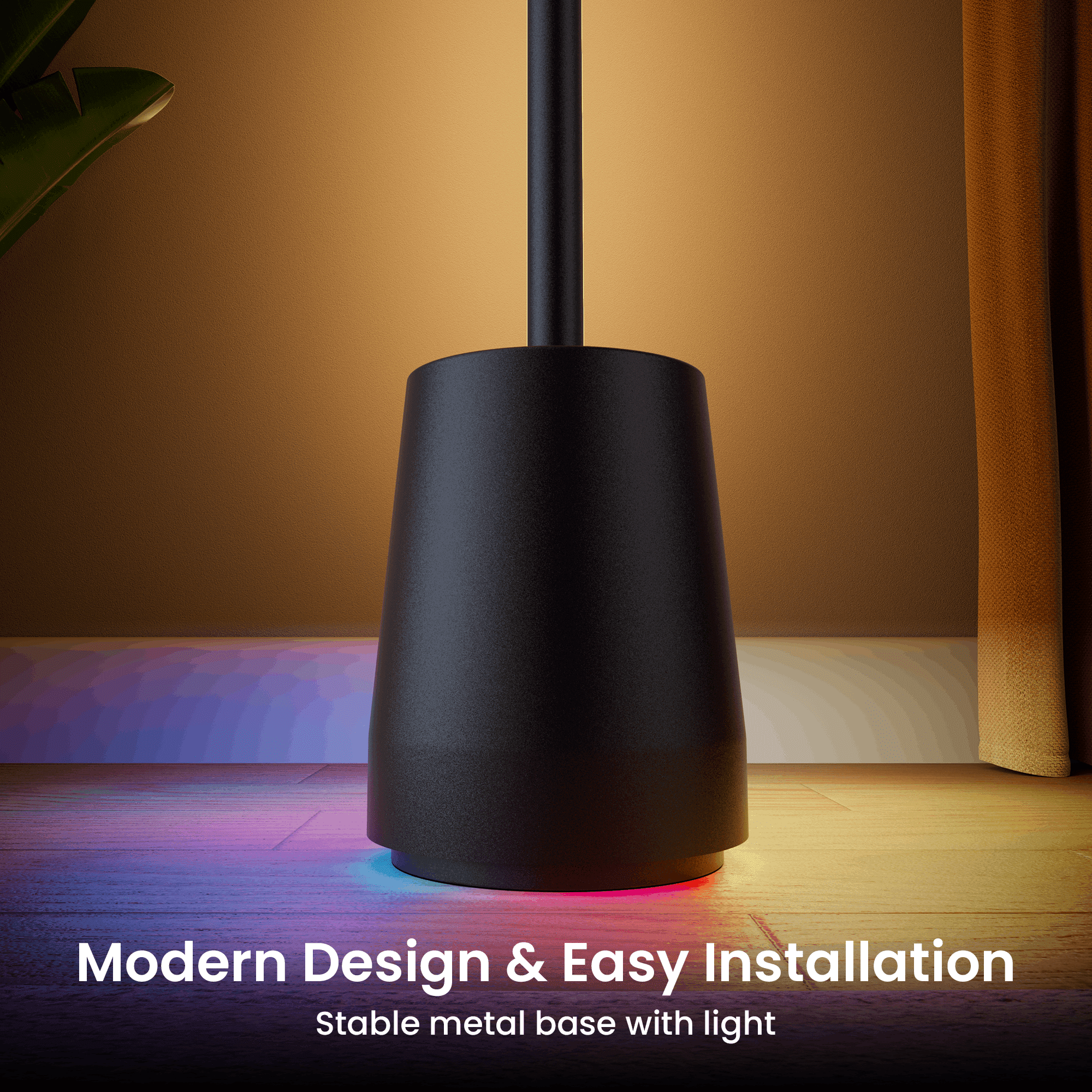 HadinEEon Corner Floor Lamp, 1500lm RGBW Corner Lamp Work with Alexa & Google Assistant, 16 Million DIY Colors, Sync with Music, App Control, Modern LED Floor Lamp for Living Room & Bedroom