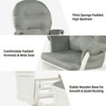 thumbnail image 3 of Resenkos Recliner Chair, Reclining Chair,Lounge Chair,Wood Baby Glider and Ottoman Cushion Set with Padded Armrests for Nursing-Light Gray, 3 of 8