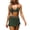 Green, variant on Women's Bikini Swimsuit Set Sexy V Neck Swimwear High Waist Color Block Two Piece Drawstring Bathing Suits