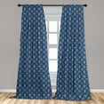 thumbnail image 5 of Ambesonne Mediterranean Curtains, Rectangular Armor, Pair of 28"x95", Navy Blue and White, 5 of 5
