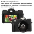 thumbnail image 3 of Cámara Digital 4K, Cámara De Vídeo ABS Con Enfoque Automático, Videocámara, Fotografía Con Lapso De Tiempo, Zoom Digital 16X, Pantalla Abatible De 180 Para Regalo, 3 of 7