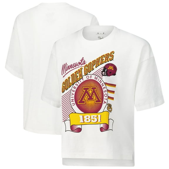 Women's Pressbox White Minnesota Golden Gophers Rock & Roll Slub-T-Shirt