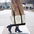 thumbnail image 4 of FORMRS Canvas Laptop Tote Bag for Women with 15.6" Computer Compartments Shoulder Handbag, Light Gray Pattern, 4 of 7