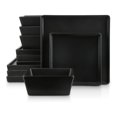 thumbnail image 1 of Stone Lain Grace Stoneware 12 Piece Dinnerware Set, Service for 4, Matte Black, 1 of 8