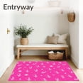 thumbnail image 3 of ODIKA 8 Machine Washable Non-Slip Area Rug, Elegant Scripted Holiday Wishes and Scattered Starburst Ultra Soft Rug, None, 736099, 3 of 7