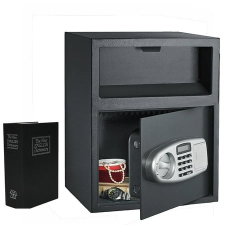 Ktaxon Digital Safe Box Depository Drop Deposit Front Load Cash Money Vault Lock with A Mini Safety Storage