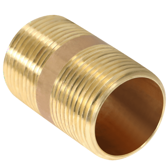 2 Pc XFITTING 1 Inch X 2 Inch Length Red Brass Nipple 202-2-12=2XX