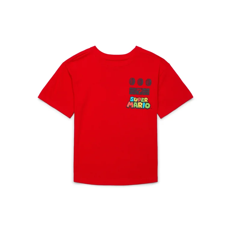 Super Mario Boys Short Sleeve Graphic Tee Sizes 4-18, Cotton Blend