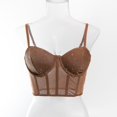 thumbnail image 4 of Women's Rhinestone Corset Top Sexy Mesh Bustier, Underwire Push Up Boned Crop Tank, Sheer Sequin Party Clubwear, Adjustable Strap Camisole, 4 of 7