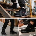 thumbnail image 6 of LAoutun Work Boots for Men Lightweight Steel Toe Shoes Comfortable Construction Work Shoes Black, 6 of 6