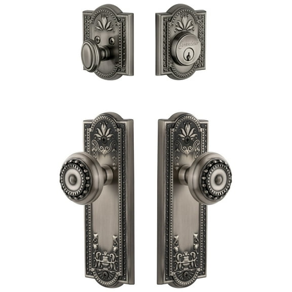 Grandeur Parpar_Sp_Eset_238 Parthenon Solid Brass Single Cylinder Keyed Entry Knobset And
