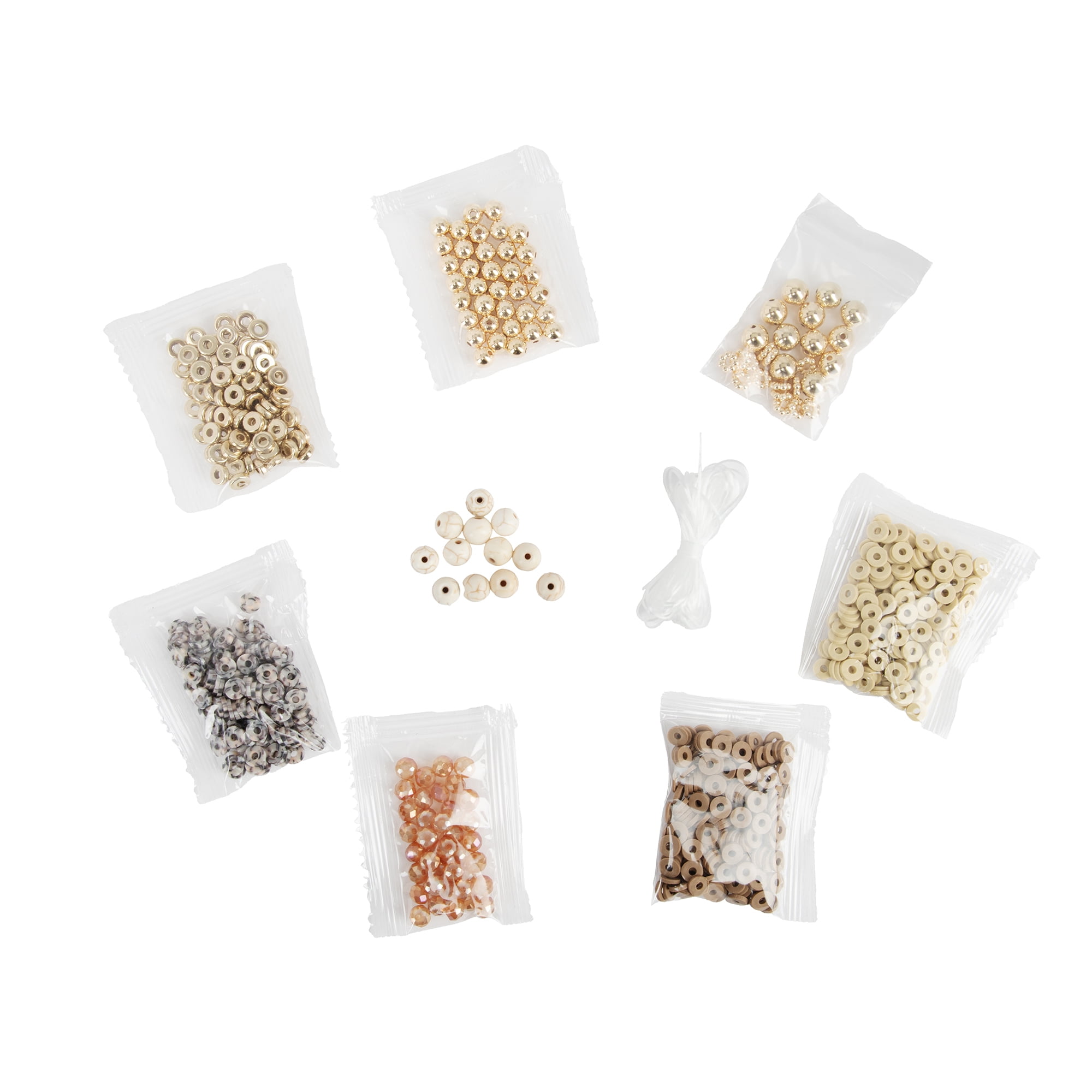Cousin DIY Neutral Heishi Stack DIY Bracelet Kit, Clay/Metal, 564 Beads, Adult /Teen, 69995661